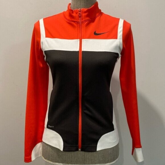 Nike Zip Jacket Red Brown White Small/Medium Fit Size L - Picture 5 of 15